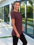 Soft Basic Short Sleeve Round Neck Tee - Wine