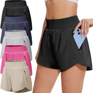 5 Pack Women's Athletic Workout Shorts with Pockets