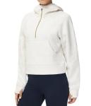 Women’s Half Zip Fleece Crop Hoodie with Pockets