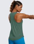 Pima Cotton Racerback Workout Tank in Graphite Green