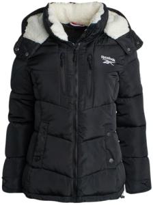 Reebok Women's Quilted Puffer Jacket with Faux Fur