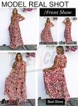 Boho Floral Deep V Neck Maxi Dress