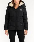 Reebok Women's Quilted Puffer Jacket with Faux Fur