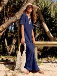 Navy Casual Maxi Dress with Pockets for Women