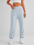 High Waisted Cinch Bottom Grey Sweatpants for Women