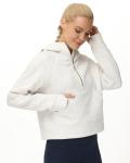 Women’s Half Zip Fleece Crop Hoodie with Pockets