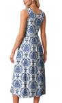 Cute Blue Midi Sundress for Women