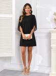 Floating Sleeve Black Cocktail Dress, Size L