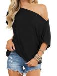 Off the Shoulder Batwing Top for Women