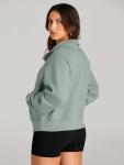 Cropped Half Zip Fleece Pullover Hoodie for Women