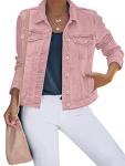 Luvamia Women's Stretch Pink Denim Jacket