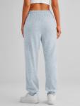 High Waisted Cinch Bottom Grey Sweatpants for Women
