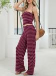 Summer Striped Two Piece Lounge Set for Women
