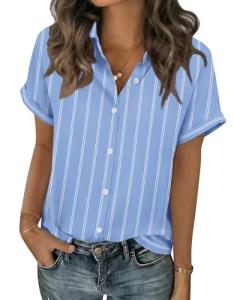 Zeagoo Women's Casual Button Down Summer Tops