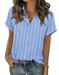 Zeagoo Women's Casual Button Down Summer Tops