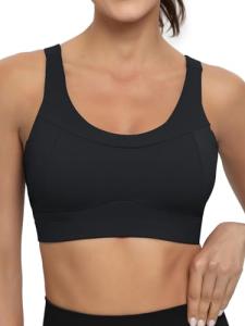 High Impact Racerback Sports Bra for Women - Black