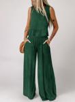 Dokotoo Women’s Dark Green 2-Piece Pants Set