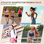 5 Pack Women's Athletic Workout Shorts with Pockets