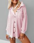 Dokotoo Pink Waffle Knit Shacket for Women