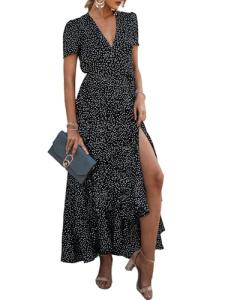 PRETTYGARDEN Plus Size Black and White Casual Robe