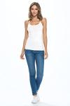 Basic White Adjustable Spaghetti Strap Cami Top