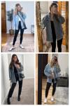 Dokotoo Oversized Distressed Denim Jacket for Women