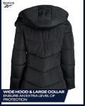 Reebok Women's Quilted Puffer Jacket with Faux Fur