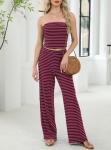 Summer Striped Two Piece Lounge Set for Women