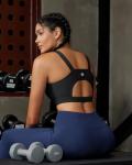 High Impact Racerback Sports Bra for Women - Black