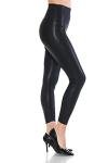 Women's High Waist Black Faux Leather Leggings