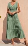 Sage Green Sleeveless Tiered Maxi Dress
