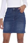 Stylish Blue Stretch Denim Mini Skirt for Women