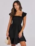 ANRABESS Women's Black Backless Summer Sundress
