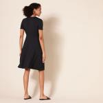 Polka Dot Faux-Wrap Dress for Women, Black, XL