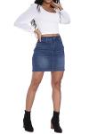Stylish Blue Stretch Denim Mini Skirt for Women