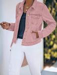 Luvamia Women's Stretch Pink Denim Jacket