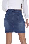 Stylish Blue Stretch Denim Mini Skirt for Women
