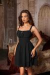 Black Ruffled Mini Robe Corset for Women