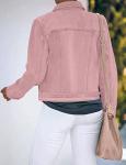 Luvamia Women's Stretch Pink Denim Jacket