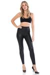 Women's High Waist Black Faux Leather Leggings