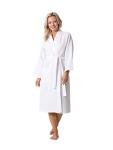 Lightweight Waffle Cotton Bathrobe for Women - White