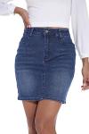Stylish Blue Stretch Denim Mini Skirt for Women