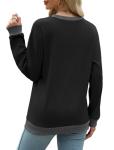 Trendy Black Crewneck Sweatshirt for Women