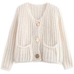Beige Cropped Cardigan Sweater for Women