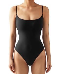 Women’s Backless Square Neck Thong Bodysuit