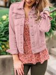 Luvamia Women's Stretch Pink Denim Jacket