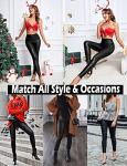 SEASUM Women's Black Faux Leather High-Waisted Leggings