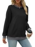 Trendy Black Crewneck Sweatshirt for Women