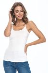 Basic White Adjustable Spaghetti Strap Cami Top