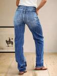 Mid Rise Ripped Stretchy Boyfriend Jeans for Women